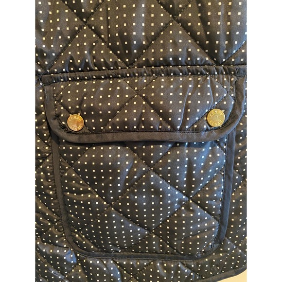 Kenar Quilted Vest Women's Polka Dot Zip Front Puffer Vest Black White Size L - Picture 5 of 10